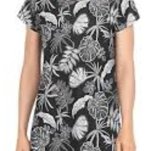 Women's Old Navy Tropical Pattern Fitted Crew Neck Tee Dress - Picture 1 of 4